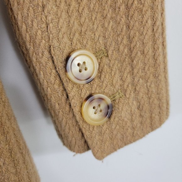 Anne Klein Wool Mustard Cable Knit Womens Winter Jacket Trench Coat Like New S - Picture 7 of 12